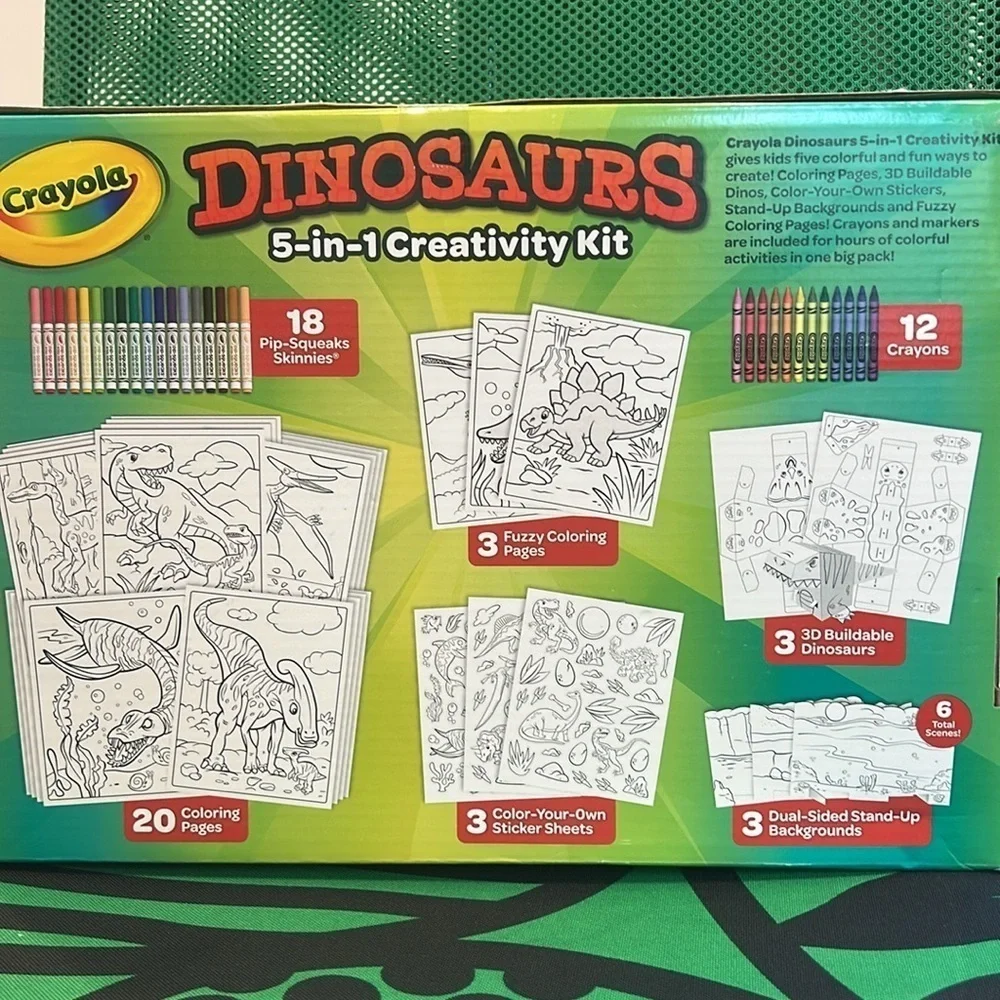 Crayola Dinosaurs Creativity 60 piece activity set  Markers travel vacation toy